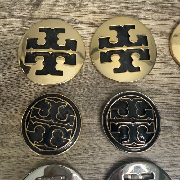 Lot of 11 Tory Burch Gold & Silver Metal Replacement Button Medallions Upcycle - Picture 4 of 7
